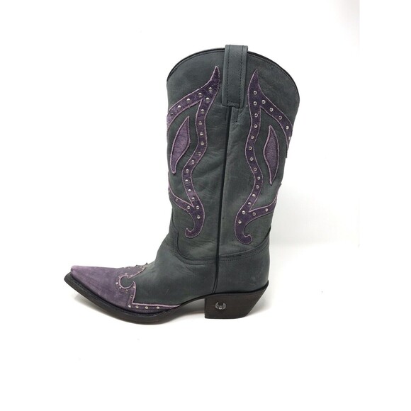 Eight Second Angel Women's Size 8 Purple Distressed Western Cowboy Boots Rodeo - Picture 1 of 11